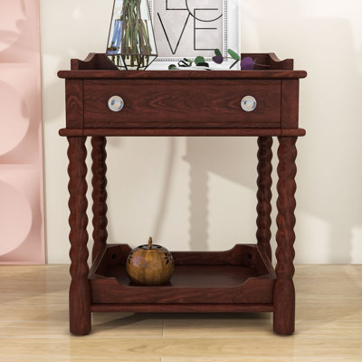 Wooden Nightstand with Two Drawers for Kids, End Table for Bedroom, Space-Saving and Cute Design, and Finish by Red Barrel Studio
