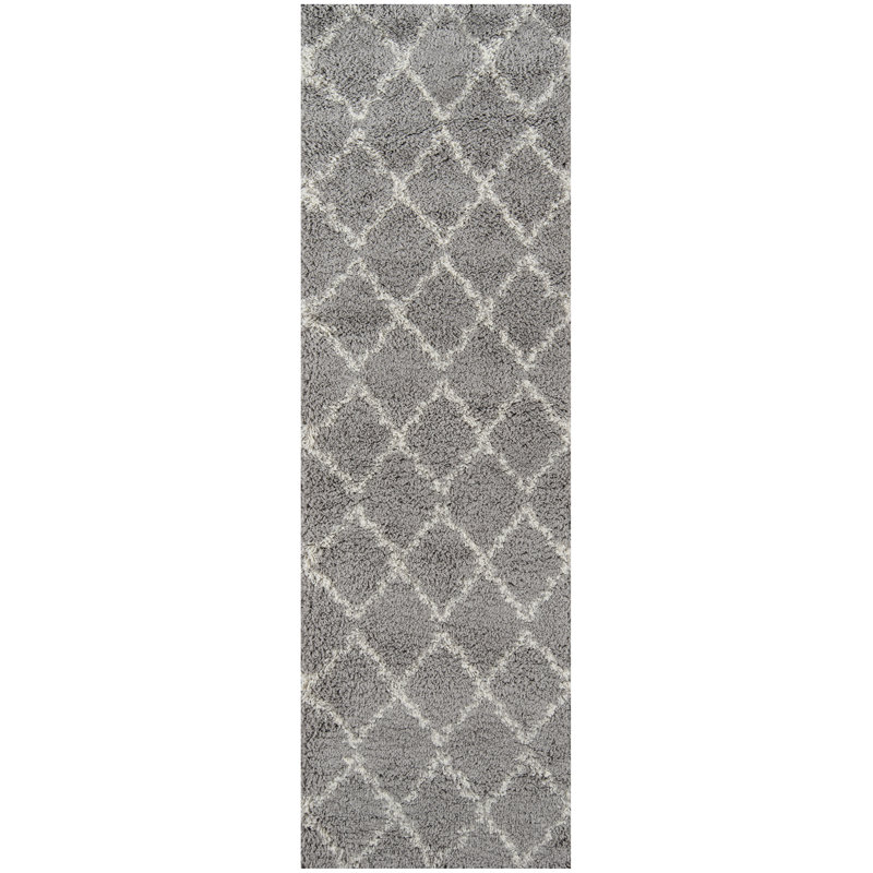Tapis gris foncé Almonte, Tapis de couloir 2 pi 3 po x 7 pi 6 po