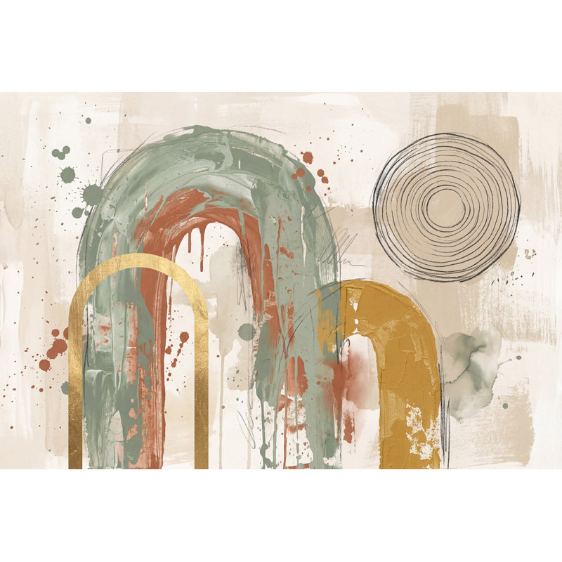 Papier peint abstrait avec décoration murale mixte Arches, Non tissé, 140 po x 108 po