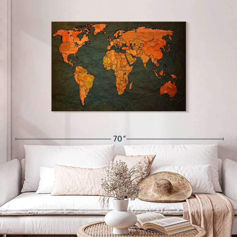 Aliaz Flags World Map, 30" H x 45" W