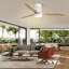 Kemp 52'' 3 -Blade LED Flush Mount Ceiling Fan with Reversible DC Motor and Light Kit-2092297802