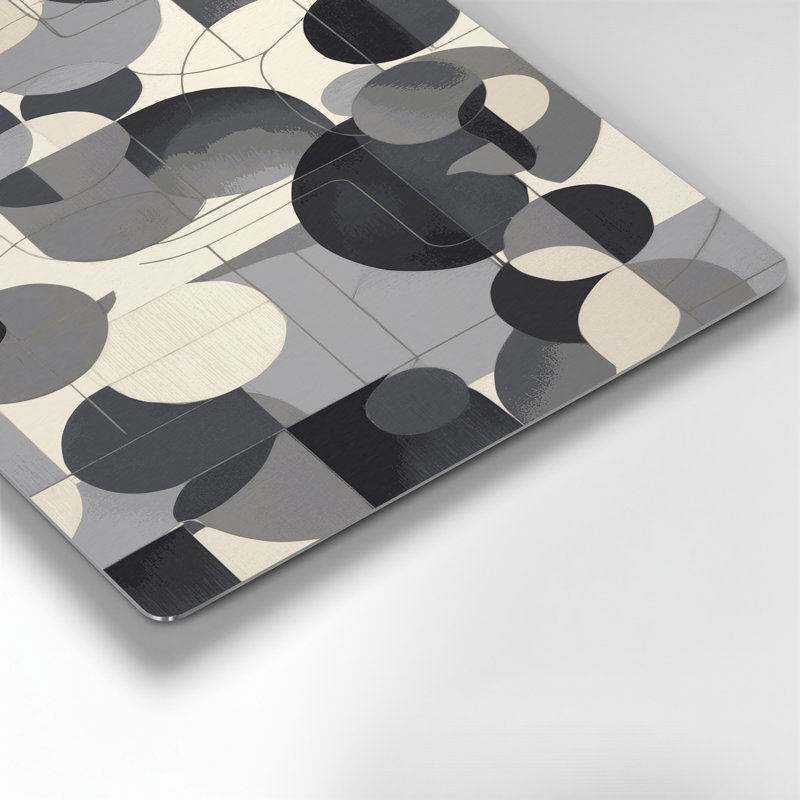Art abstrait en métal gris, formes abstraites 2, H 11 po x l 14 po