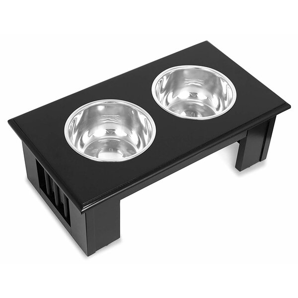 Huntley Pet Elevated Dog & Cat Double Bowl Feeder Stainless Steel