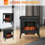Foyer électrique 24 po, foyer infrarouge autoportant avec flamme de bûches réaliste, 1000 W / 1500 W