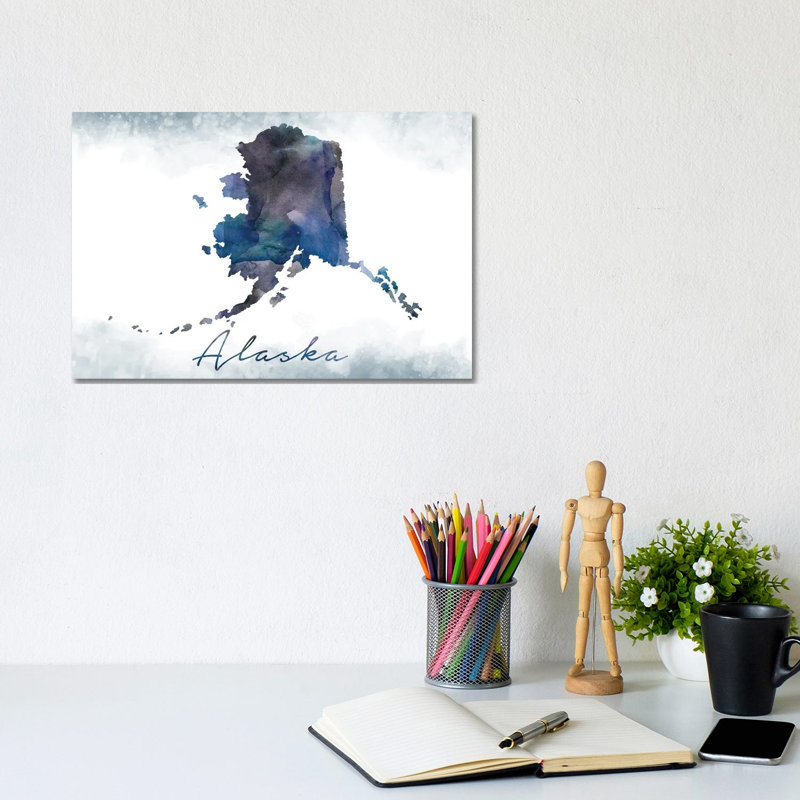 Alaska State Bluish - Wrapped Canvas Print, 20.32cm H x 30.48cm W