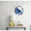 Horloge murale bleue abstraite, décor en verre trempé, motif de vagues océaniques modernes, grande pièce d'horlogerie ronde pour le salon