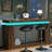 63" Long Console Table With Led Lights And Power Outlet, 2-Tier Farmhouse Sofa Table Behind Couch With Storage(Brown)-451874778