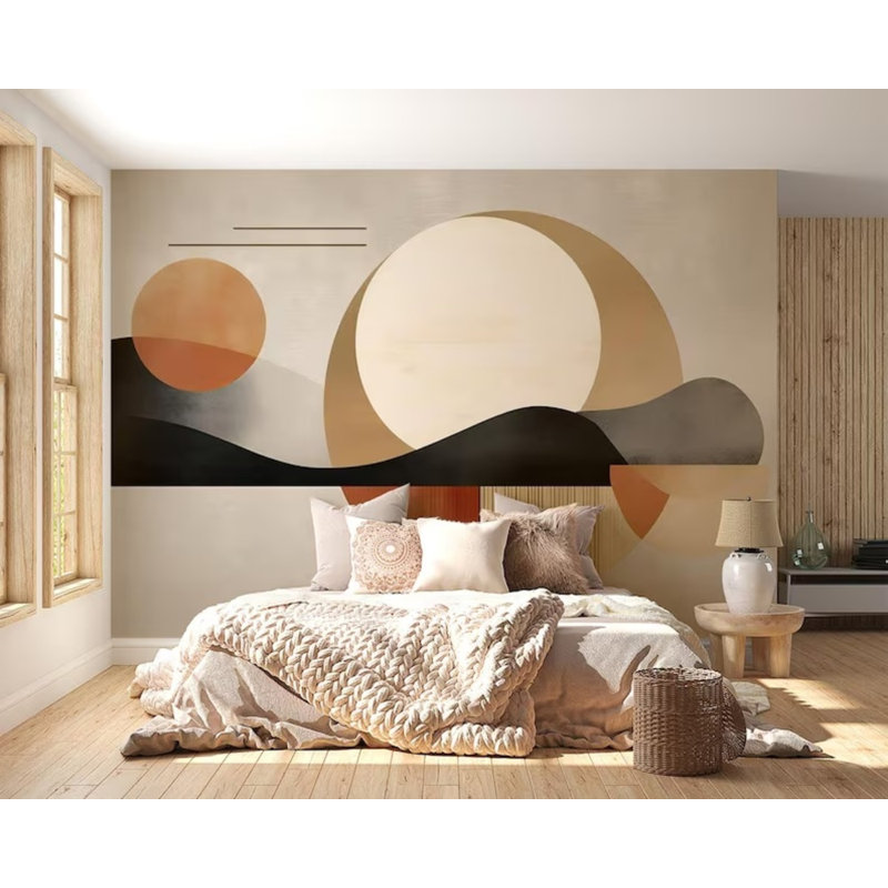 Murale moderne coucher de soleil abstrait moderne, L 138 po x l 105,96 po