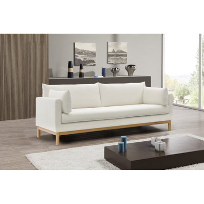Aldiana 89.5" Linen Textured Fabric Sofa