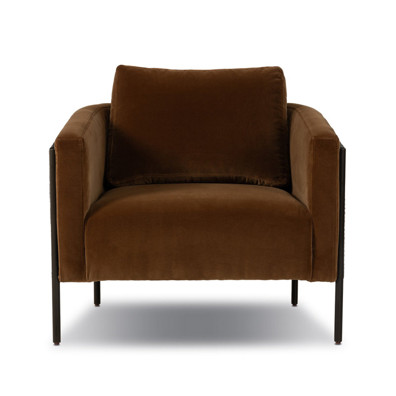 Jayda Armchair, Black, Surrey Ochre Linen