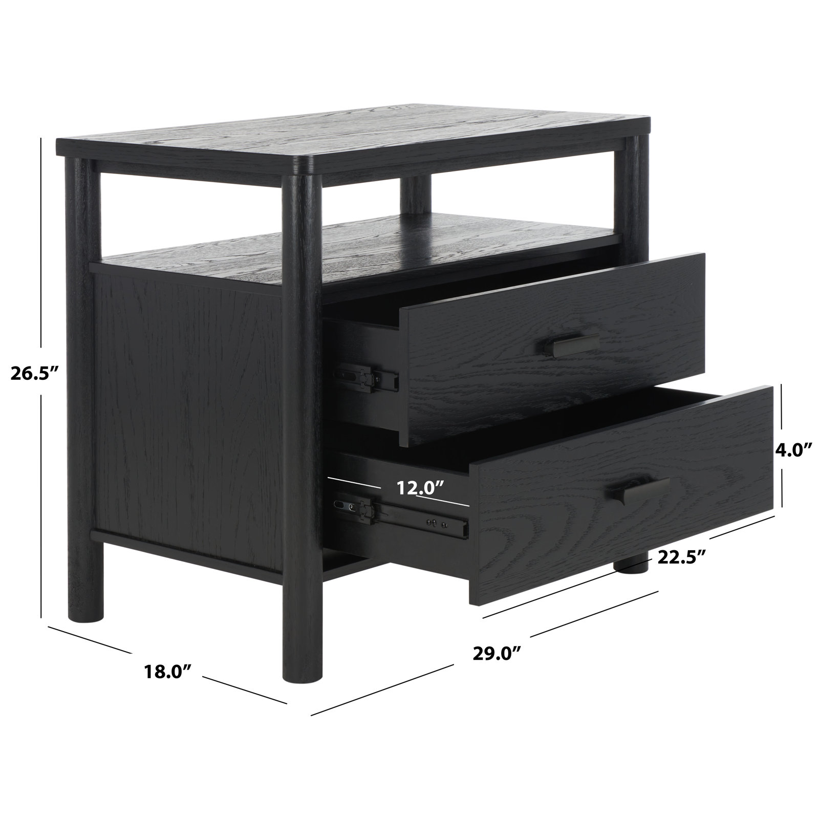 Kaplan Nightstand, Black