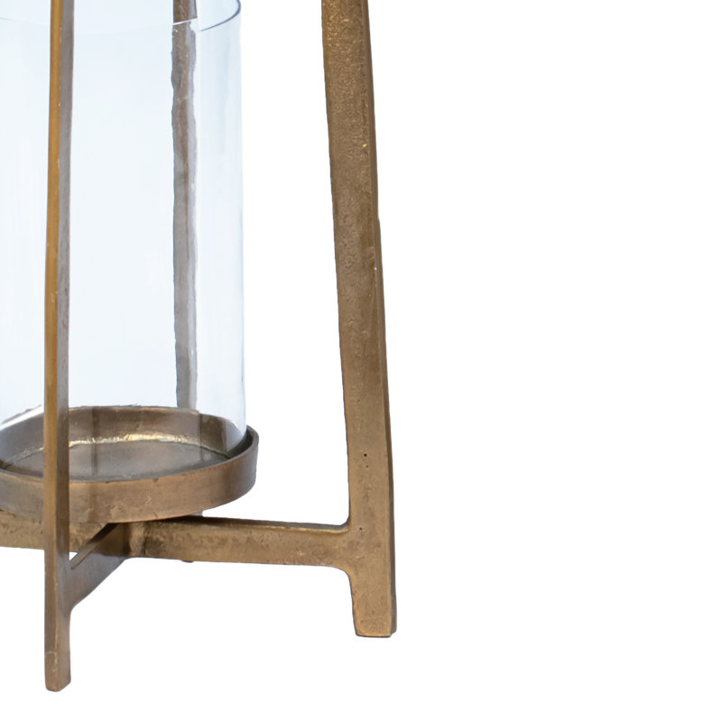 Cordelia Glass/Aluminum Tabletop Lantern, 31" H x 11" W x 11" D