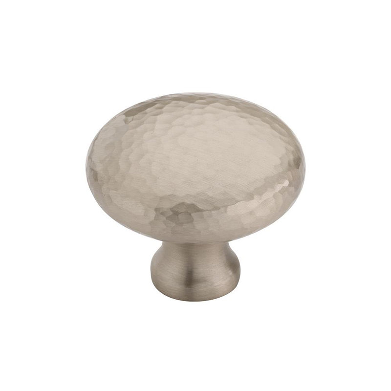 Hammered Round Cabinet Knob, Satin Nickel, 1.25