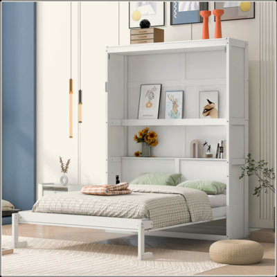 Lit escamotable mural avec tablettes Murphy