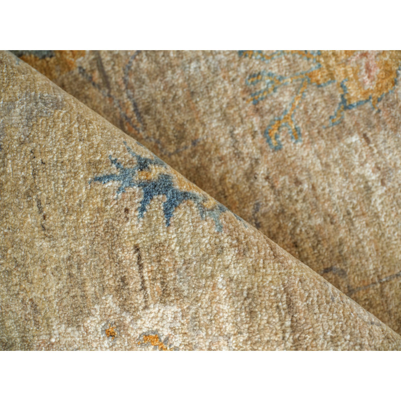Oxford Hand-knotted Ghazni Wool, Camel Area Rug, Rectangle 10' x 14'