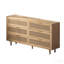 Armoire de rangement en rotin 6 tiroirs - Naturel