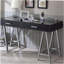 Bureau 2 tiroirs noir brillant et chrome