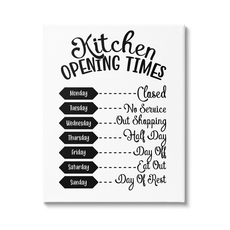 Impression sur toile tendue, "Kitchen Kitchen Times", H 20 po x l 16 po x P 1,5 po