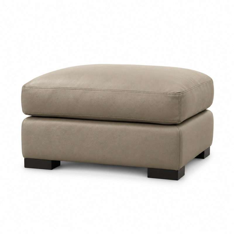 Cabo Heirloom Quality Ottoman in Buttery Soft 100% Top Grain Leather, Made to Order, Boca Cashmere