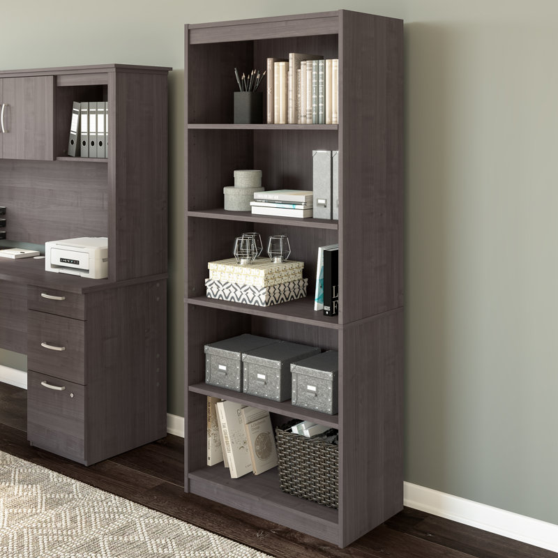 Barra 5 Shelf Bookcase, Charcoal Maple