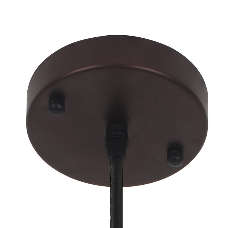 3-Light 6.5'' Brown Vintage Farmhouse Pendant Light Fixtures, Adjustable Height Hanging Lights for Kitchen Island, Brown