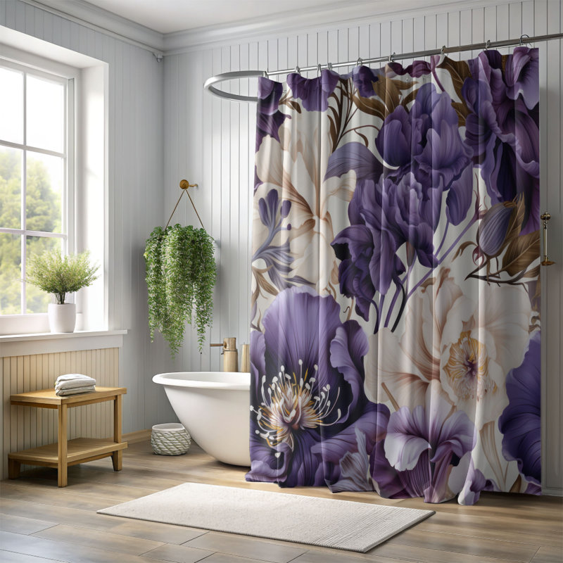 Rideau de douche Violet Hue - Premium, H 74 po x l 71 po