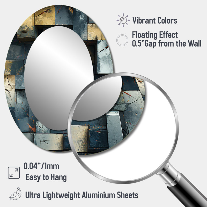 Tecumseth - Miroir mural moderne ovale, H 40 po x l 30 po