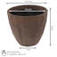 Pot de fleurs extérieur rond en polyrésine brun 15,75 po x 15,75 po x 14 po Boisdale-1599208232