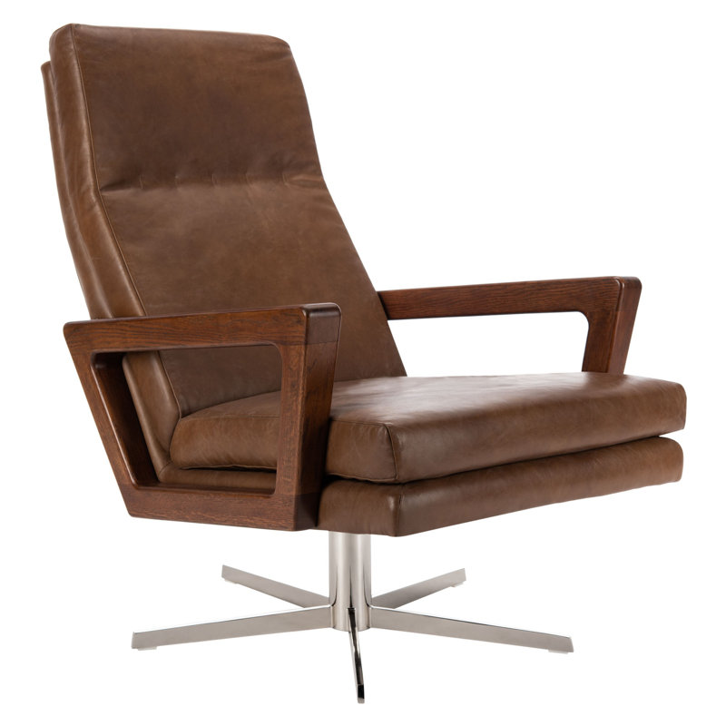 Fauteuil en cuir fleur Wainwright 70,61 cm de large