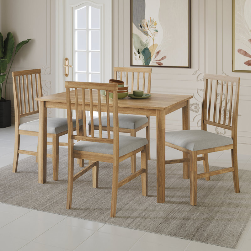 Ensemble de salle à manger Nivens, Chêne naturel, 5 pièces: table, 4 chaises