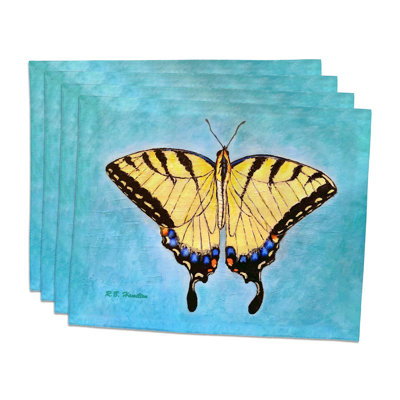 Ensemble de 4 napperons Spreadwing Tiger Swallowtail Butterfly