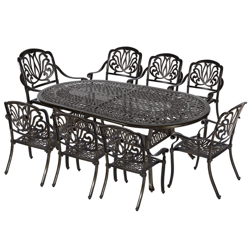 8 - Person Patio Dining Set with Oval Table