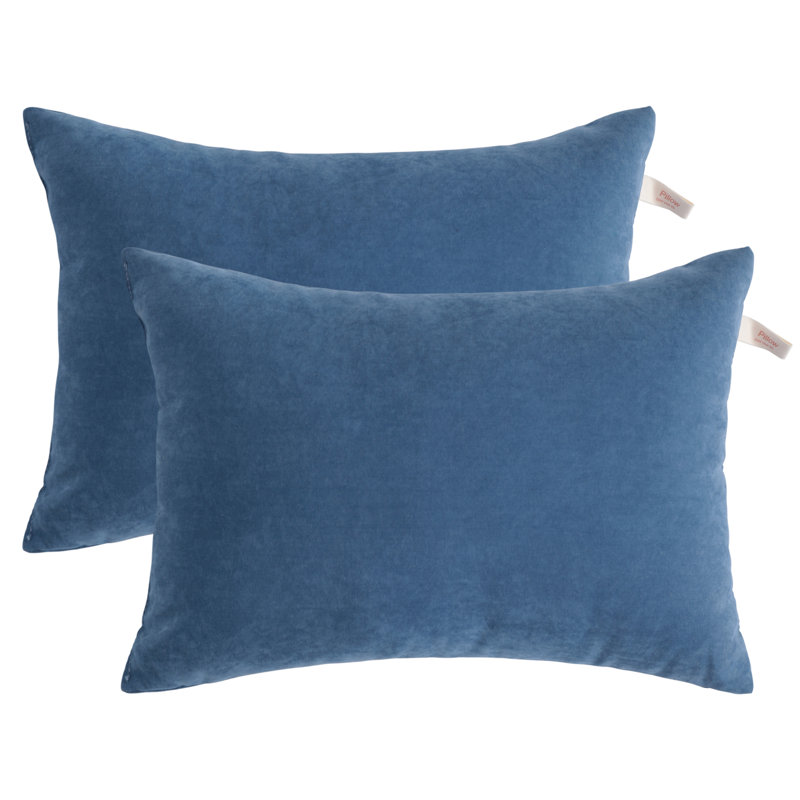 Microfiber Pillows, 13"x18", 2 Pack, Machine Washable - NTBAY, 13"x18", Denim Blue