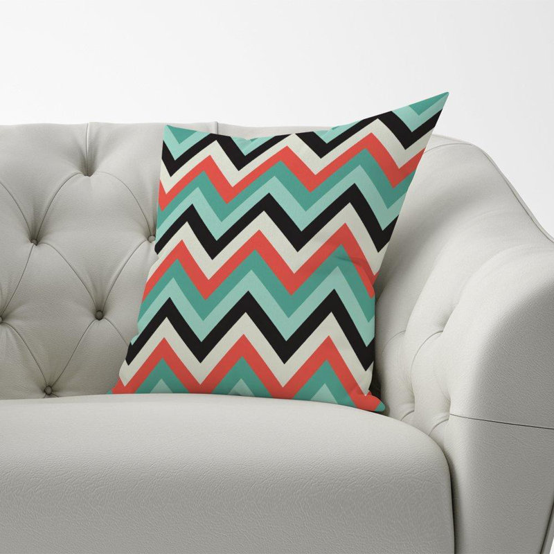 Oglethorpe Coloured Chevron Square Throw Cushion