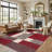 Allyne Geometric Red/Gray Non-Slip Rubberback Area Rug-1089645540