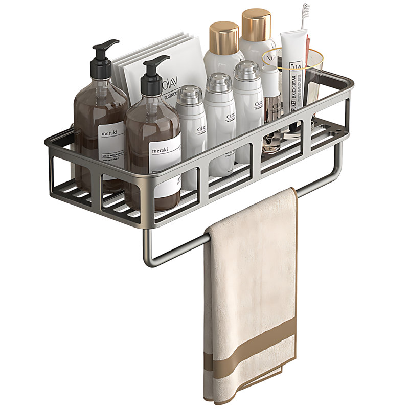 Organisateur de salle de bain multifonctionnel en aluminium Space