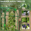 Outdoor Climbing Plant Arch Trellis, 6' Tall , Plastic Coated Steel Frame, Net, Support Cucumbers, Peas, Vegetables, Trellis For Plants Outdoor, Steel, Suitable Zucchini,