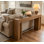 Console extra-longue pour la salle à manger de style campagnard avec 2 tiroirs, 2 rangements ouverts, construction en bois épais, table d'appoint robuste pour le vestibule ou le couloir 