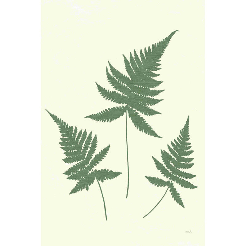 «Forest Shadows IV Green on Cream Crop» par Moira Hershey - peinture sur toile tendue, Toile encadrée flottée blanche, Non