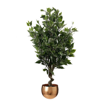 Faux Tree in Metal Planter