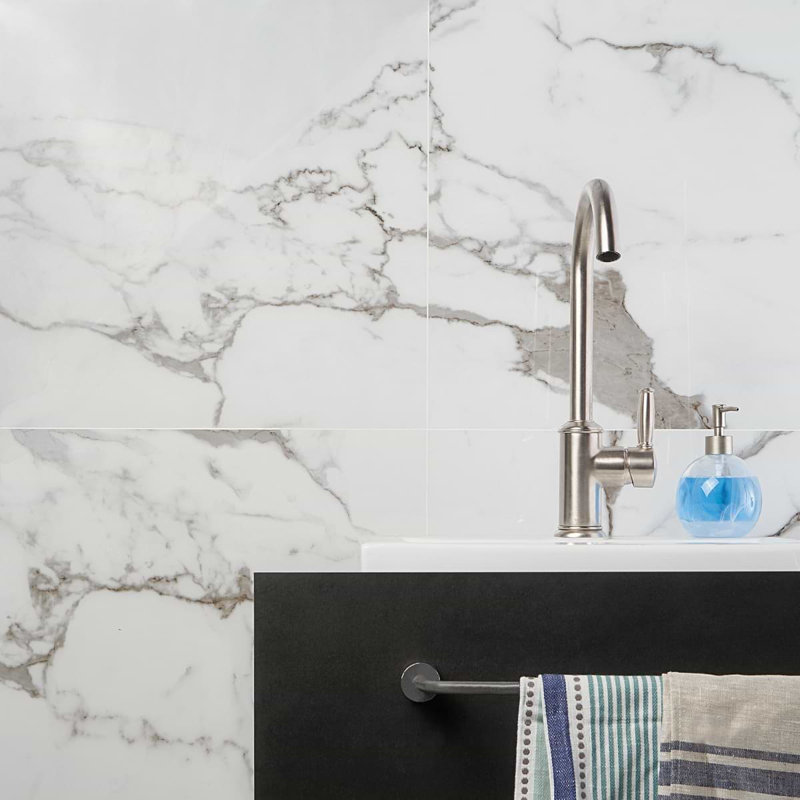 Dreamstone Statuario Valley 24X24 Porcelain Tile, Statuario Valley Polished
