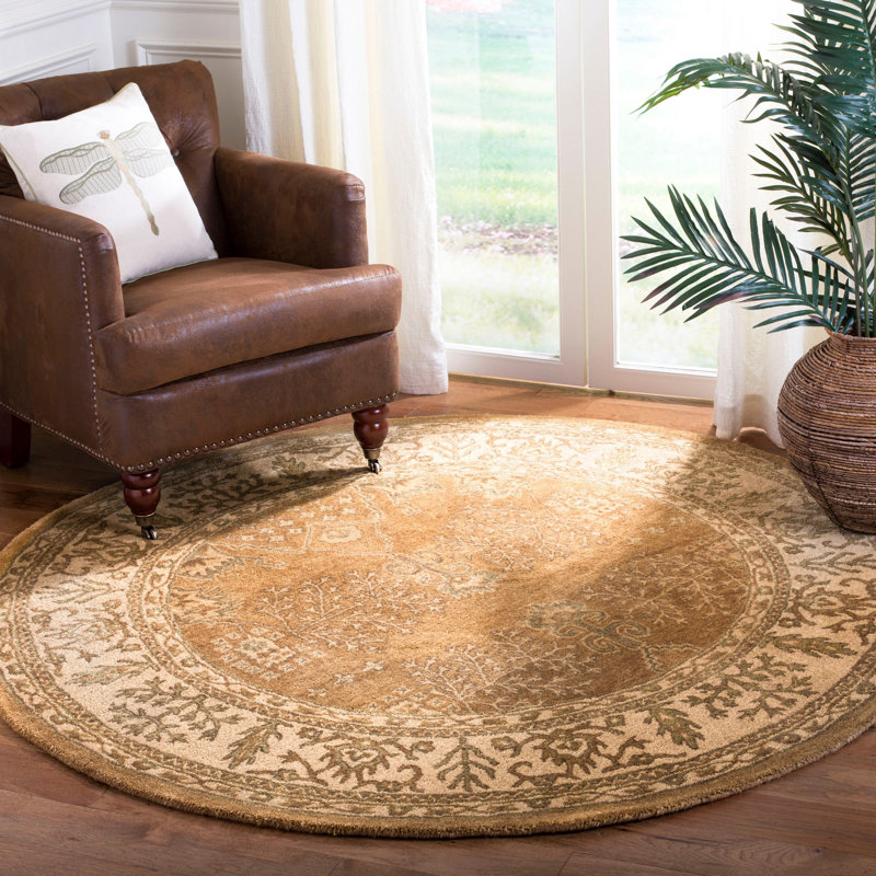 Molter Bergama Hand Tufted Wool Oriental Rug, Round 4'