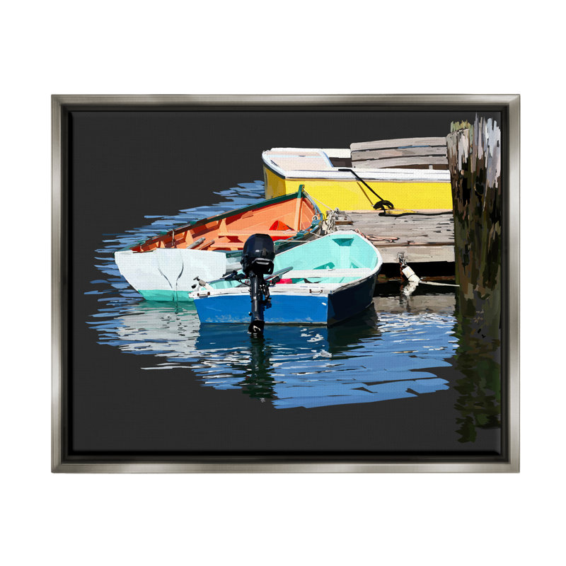 Art mural sur toile flottant Breakwater Bay, H 17 po x l 21 po x P 1,7 po, Cadre flottant gris lustré
