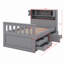 Platform Bed Frame With Storage Bookcases,Shelves And Drawers-289838079