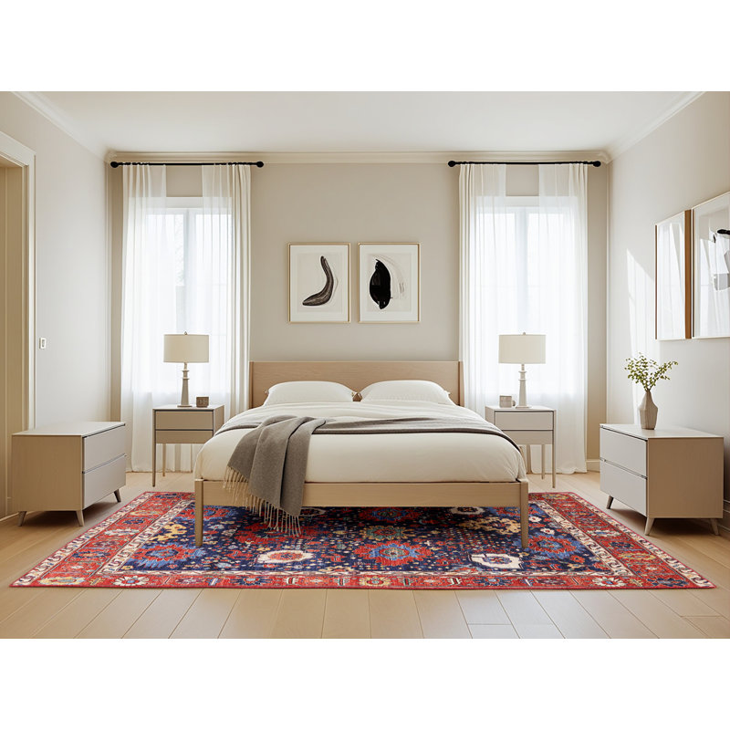 Tapis brun / rouge / bleu, Rectangle 5 pi x 8 pi