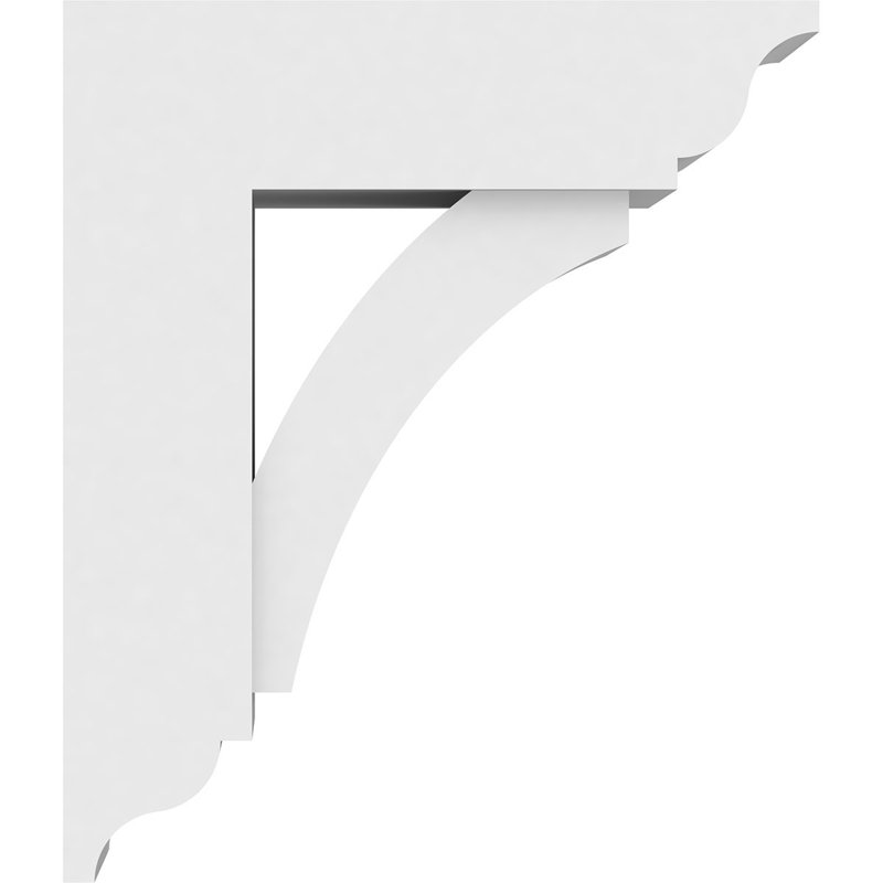 Standard Thorton Architectural Grade PVC Bracket with Traditional Ends, 14"H x 5"W x 12"D