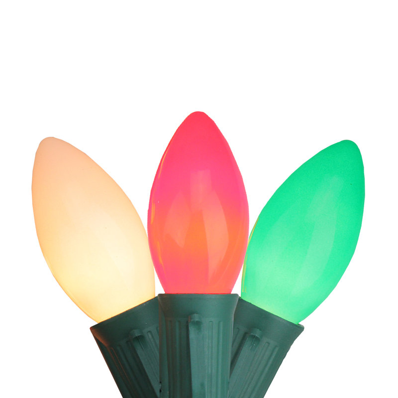 Ensemble de 25 lumières de Noël C9 25 fils - fil vert 24 pi, Bleu / vert