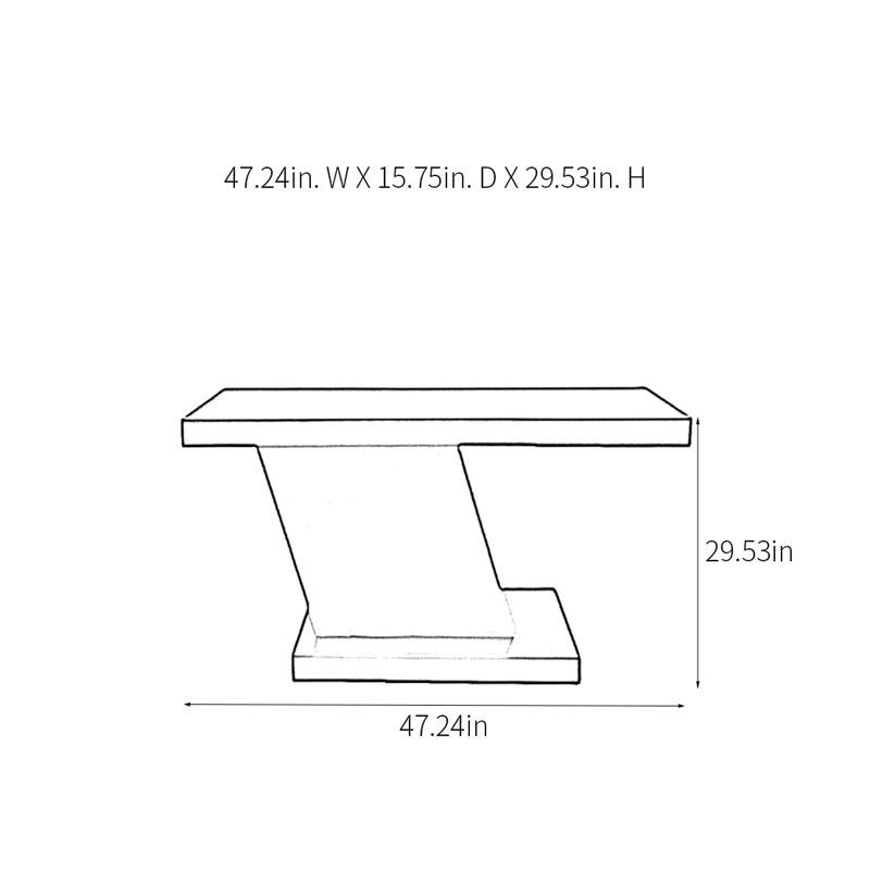 Console Modern Art Design, H 29,53 po x l 47,24 po x P 15,75 po