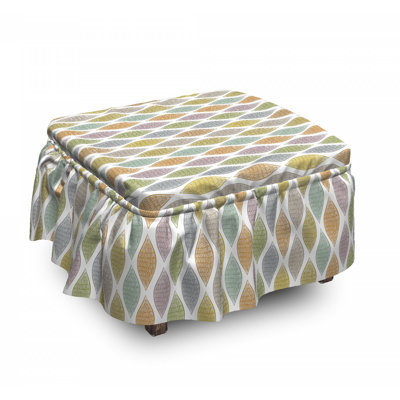 Housse pour repose-pieds à motifs ogees scribble