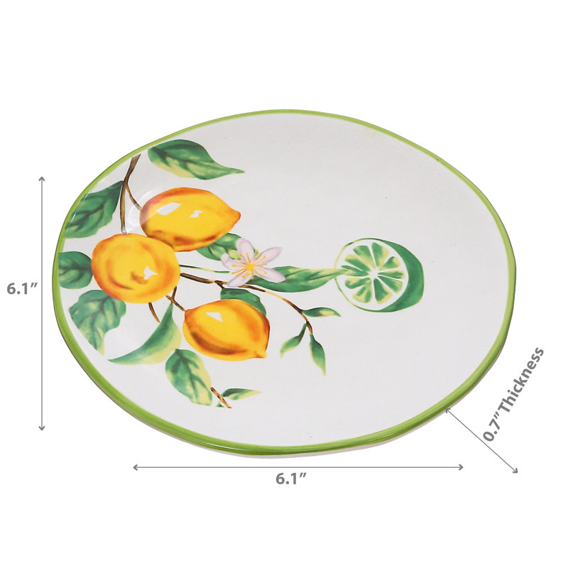 Ensemble de 2 assiettes rondes en céramique 6,10 "Casa Decor